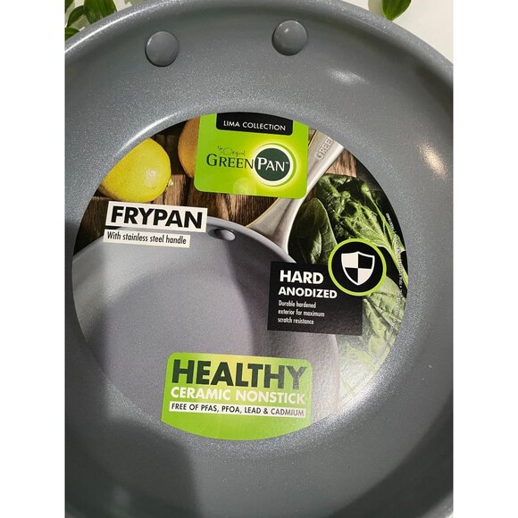 GreenPan Lima Collection Hard Anodized 8" Ceramic Frying Pan Cookware Oven Safe - Picture 3 of 7